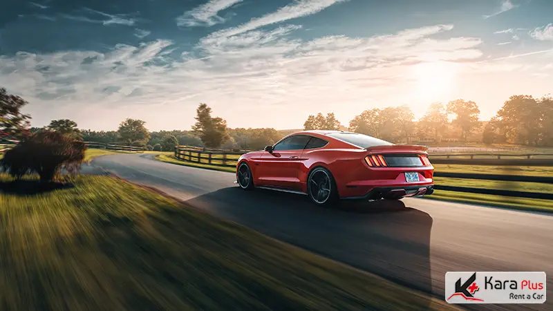 نمایی طراحی عقب ماشین جهت اجاره ford mustang 